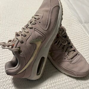 Nike Women's Sneakers in Soft Pink and Metallic Gold
